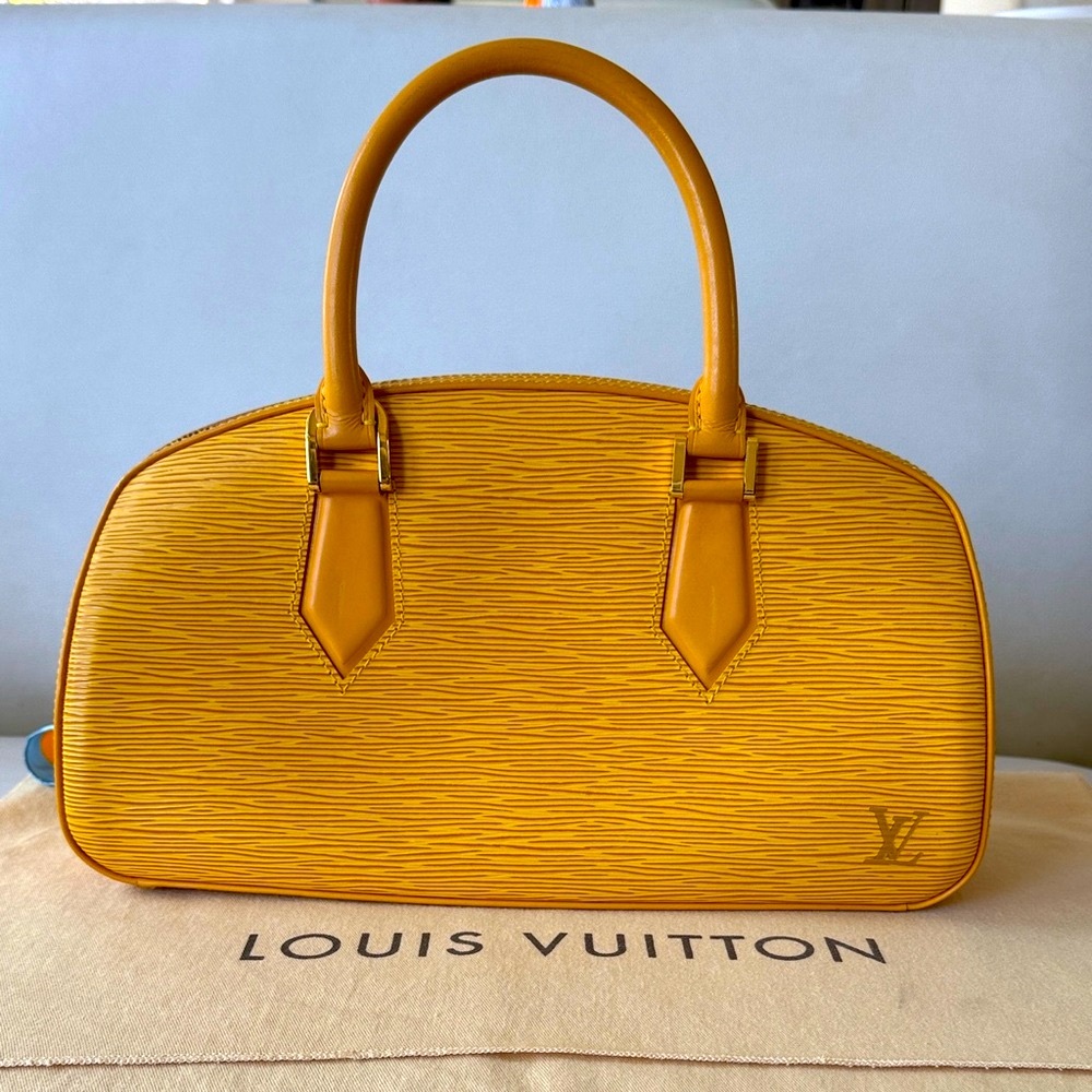 Authentic Louis Vuitton Mustard Yellow Satchel Epi Jasmine